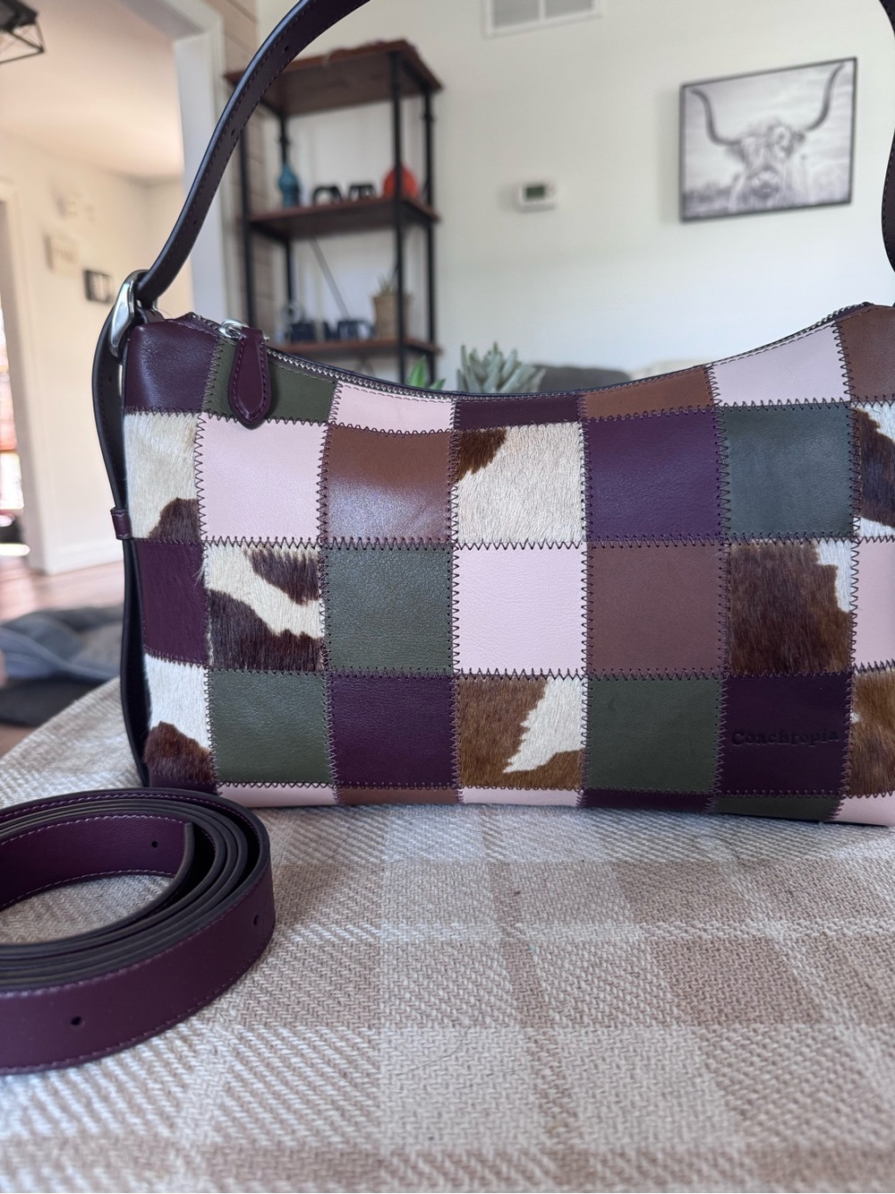 NEW Coach/Coachtopia Slouchy Alter Ego Shoulder/Crossbody Bag (Olive/Merlot) - Picture 2 of 9